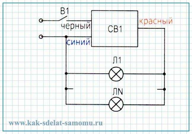 Схема акустического выключателя света по хлопку