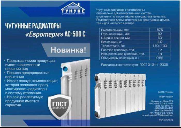 Рассчитываем размер чугунной батареи и ее теплоотдачу
