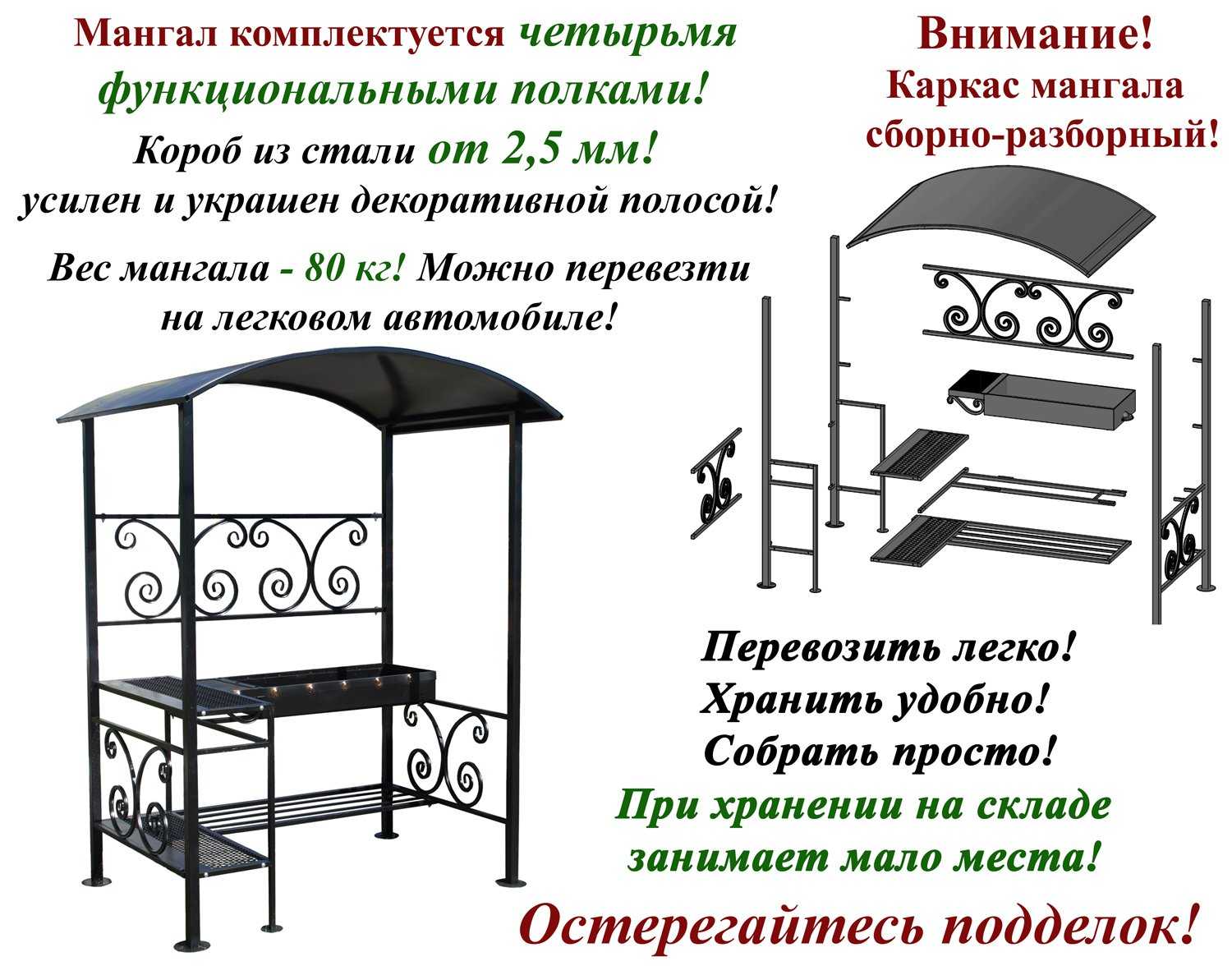 Самостоятельное изготовление дачного мангала с навесом: описание работ
