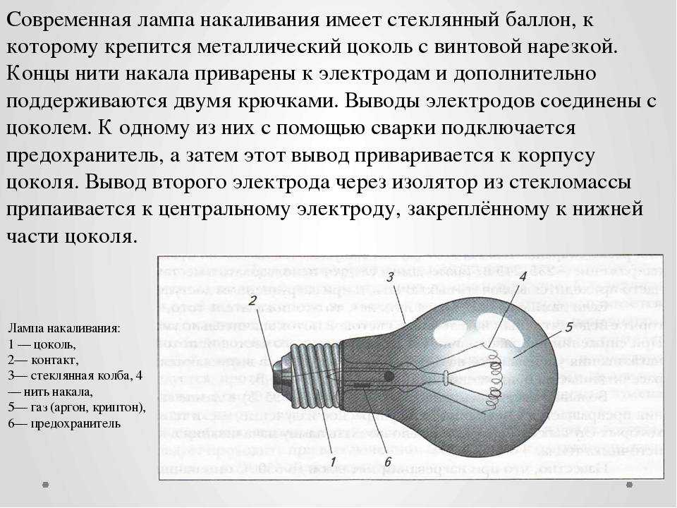 Лампа накаливания (лампа ильича): устройство, принцип действия, виды, характеристики