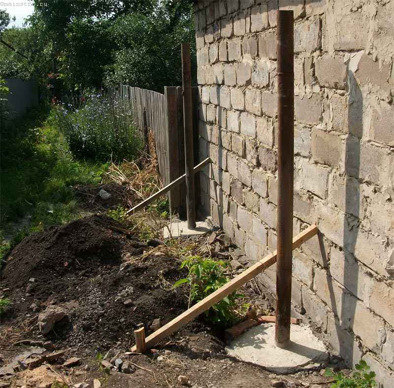 Расстояние между столбами забора из профнастила: расчет для рабицы