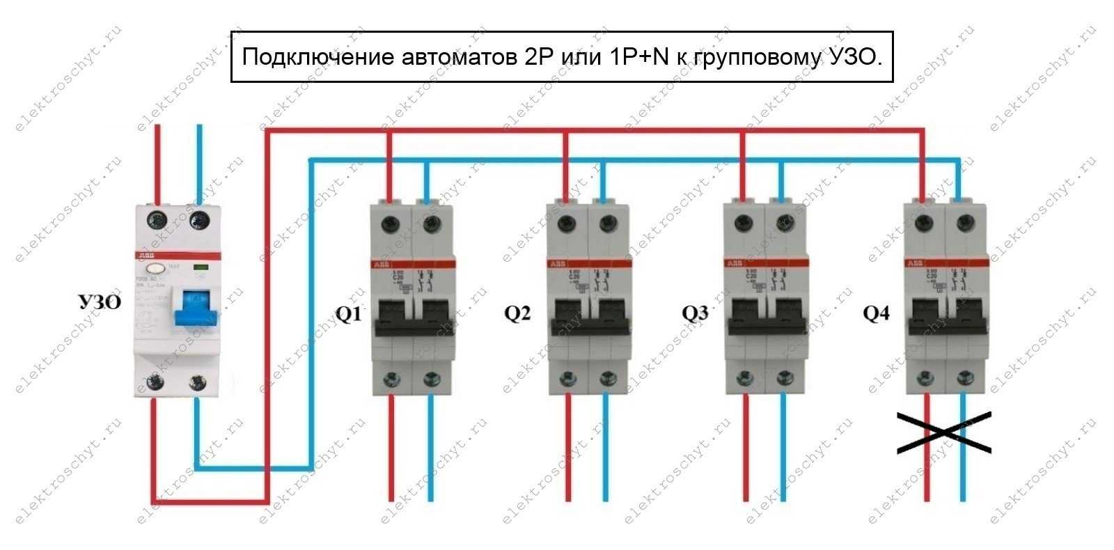 Особенности использования и схема подключения двухполюсного автомата
