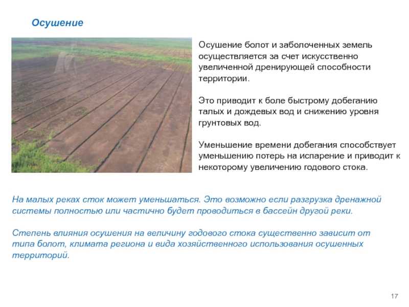 Способы осушения почв