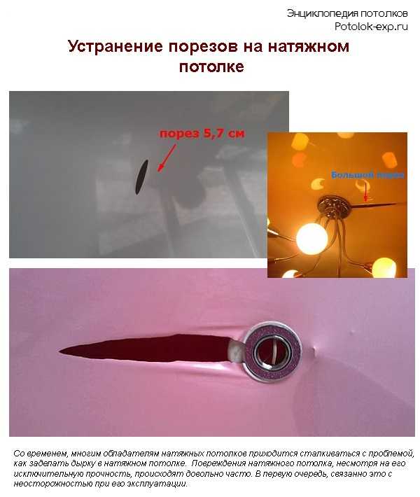 Порвался натяжной потолок - что делать: инструкция, советы