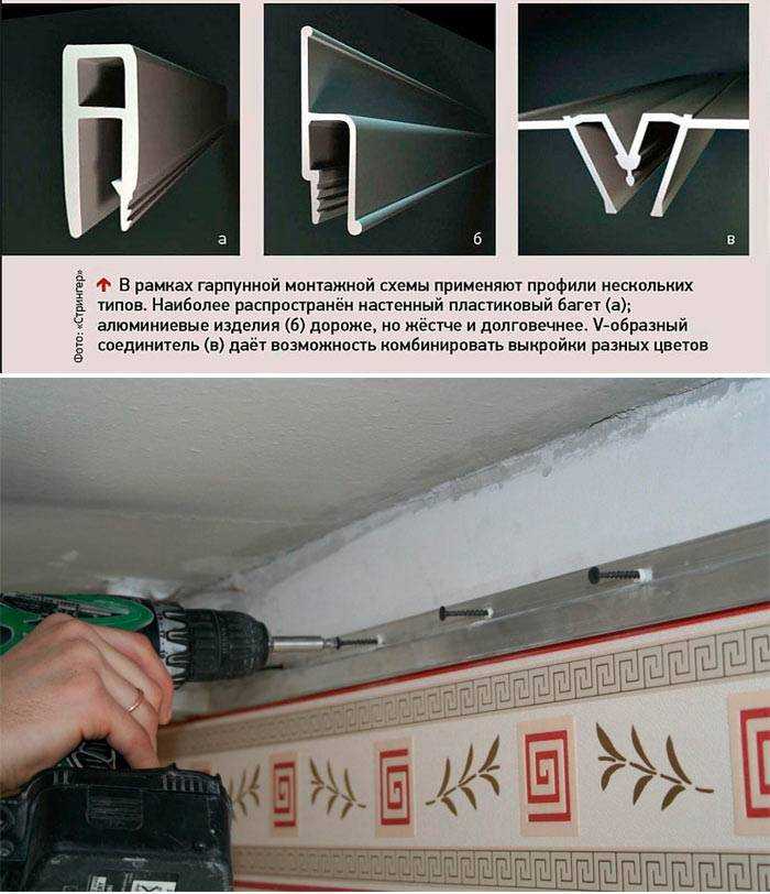 Монтаж профиля для натяжных потолков своими руками