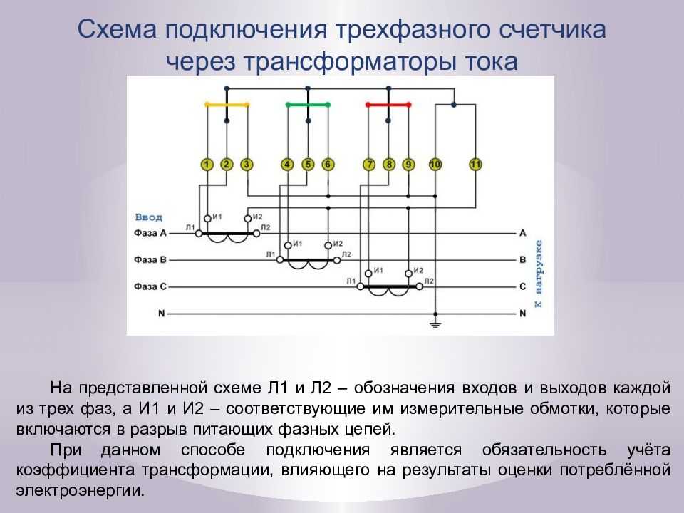 Трехфазный счетчик: прямого и полукосвенного подсоединения, устройство и назначение