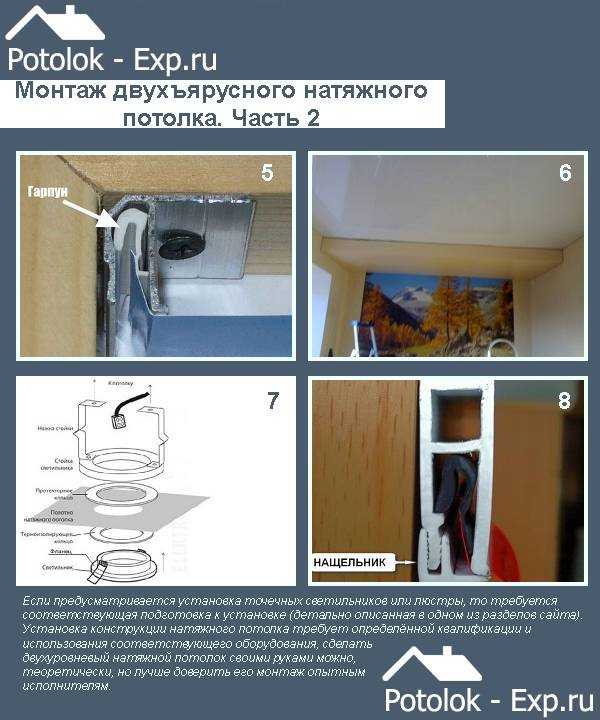 Монтаж тканевых натяжных потолков своими руками