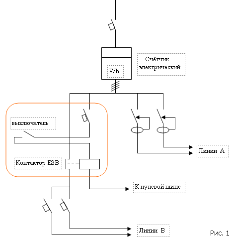 Схема подключения мастер выключателя через контактор авв