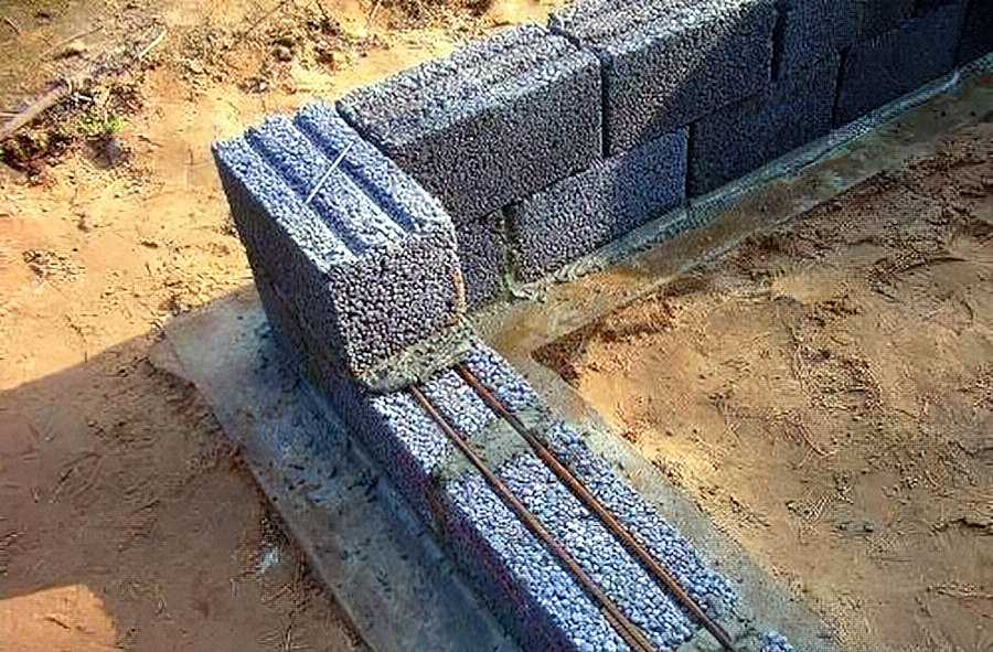 Фундамент для дома из керамзитобетонных блоков