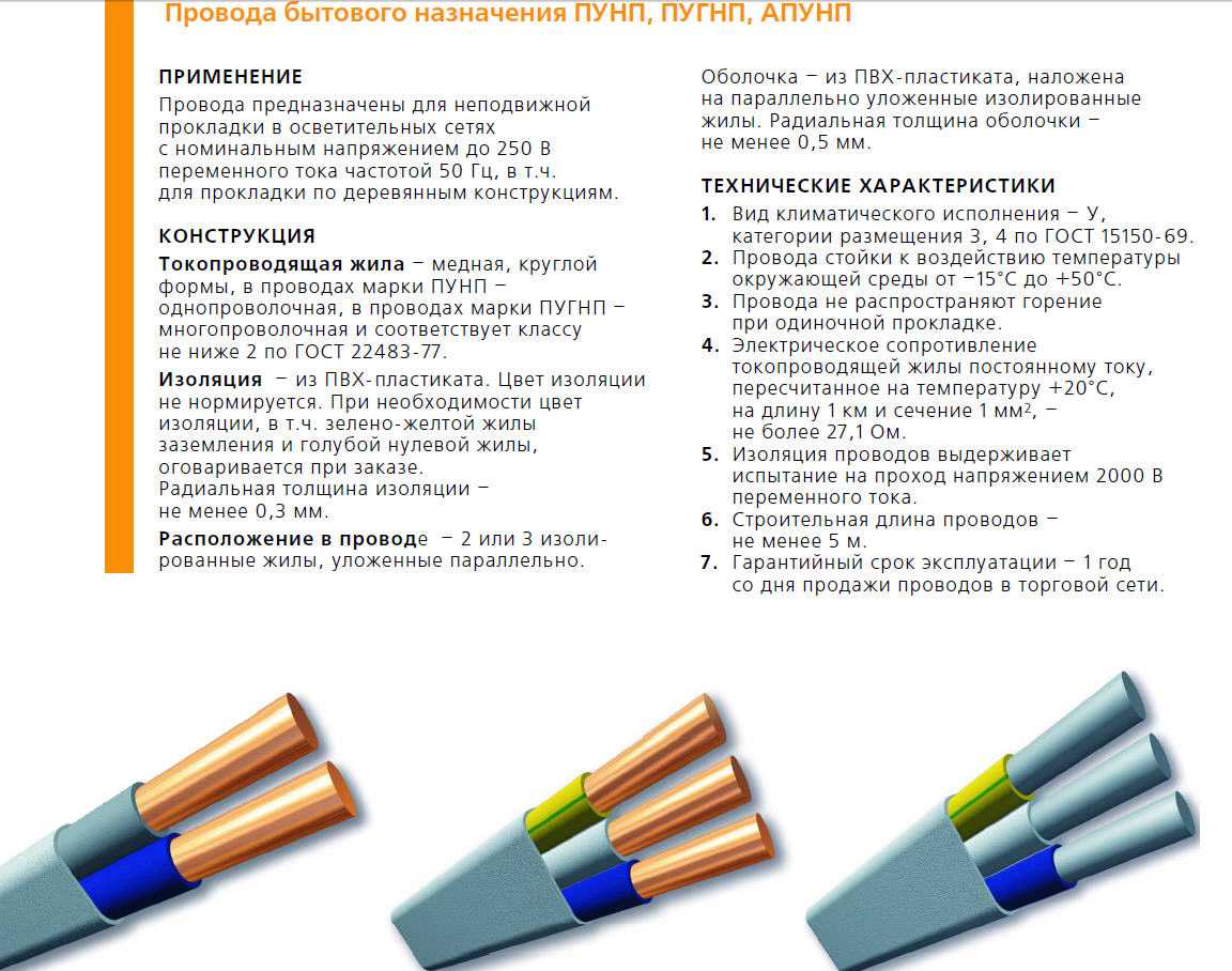 Пугнп расшифровка маркировки и применение провода. характеристики – вес, диаметр пугнп